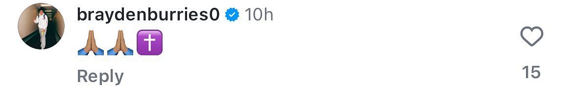 Brayden Burries prays for Tyrese Haliburton (IG/Tyrese Haliburton)